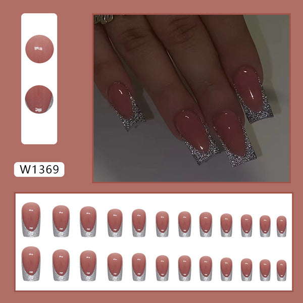 12 Sizes-24 Pcs Press On Nails W1369