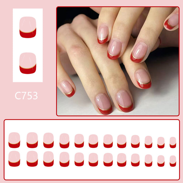 12 Sizes-24 Pcs Press On Nails C753