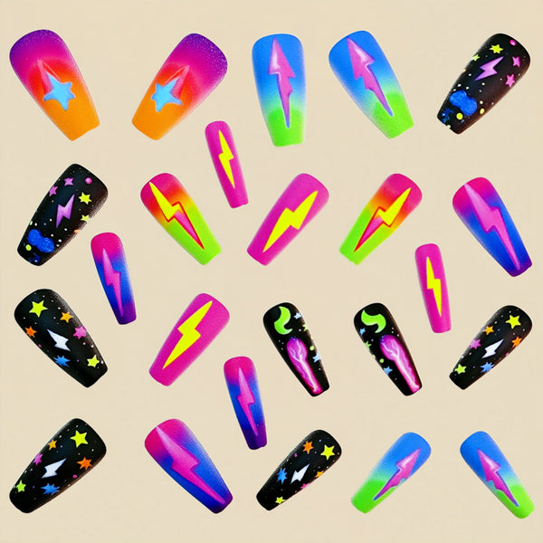12 Sizes-24 Pcs Press On Nails Y802