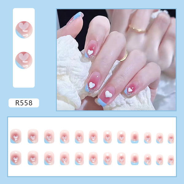 12 Sizes-24 Pcs Press On Nails R521
