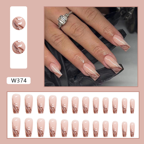 12 Sizes-24 Pcs Press On Nails W366