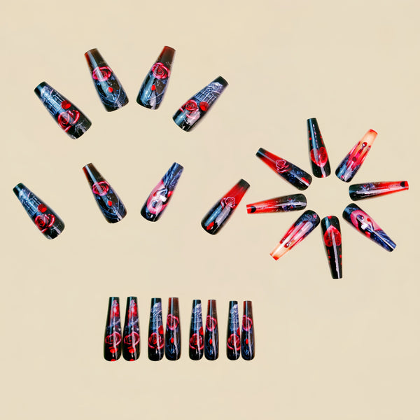 12 Sizes-24 Pcs Press On Nails Y1483