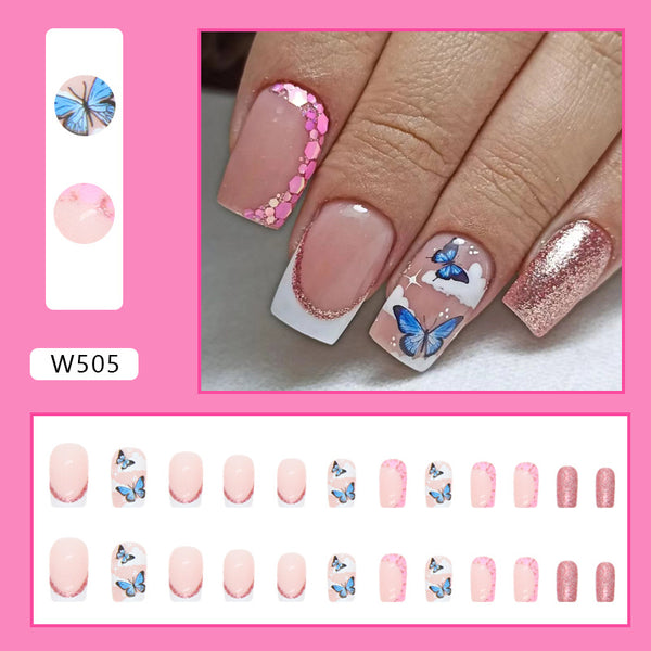 12 Sizes-24 Pcs Press On Nails W505