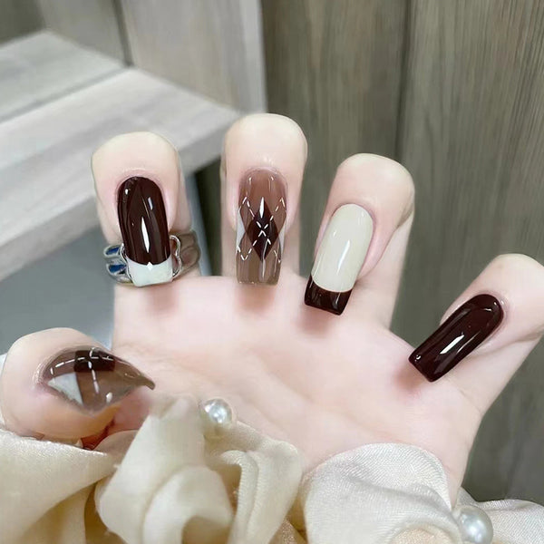 12 Sizes-24 Pcs Press On Nails R696