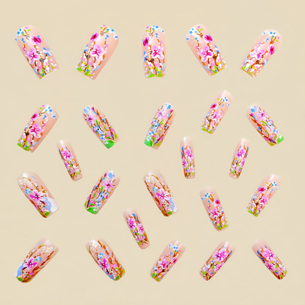 12 Sizes-24 Pcs Press On Nails Y615