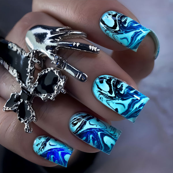 12 Sizes-24 Pcs Press On Nails Y1471