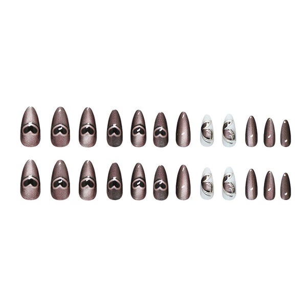12 Sizes-24 Pcs Press On Nails W1984