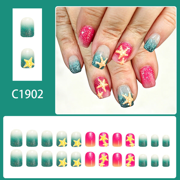 12 Sizes-24 Pcs Press On Nails C1902