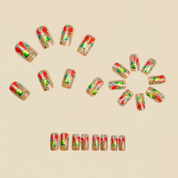 12 Sizes-24 Pcs Press On Nails Y1304