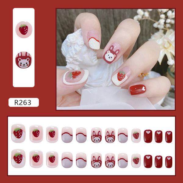 12 Sizes-24 Pcs Press On Nails R241