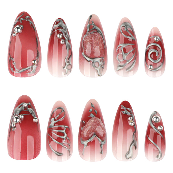 12 Sizes-24 Pcs Press On Nails JP4221