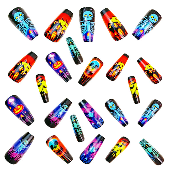 12 Sizes-24 Pcs Press On Nails Y1038