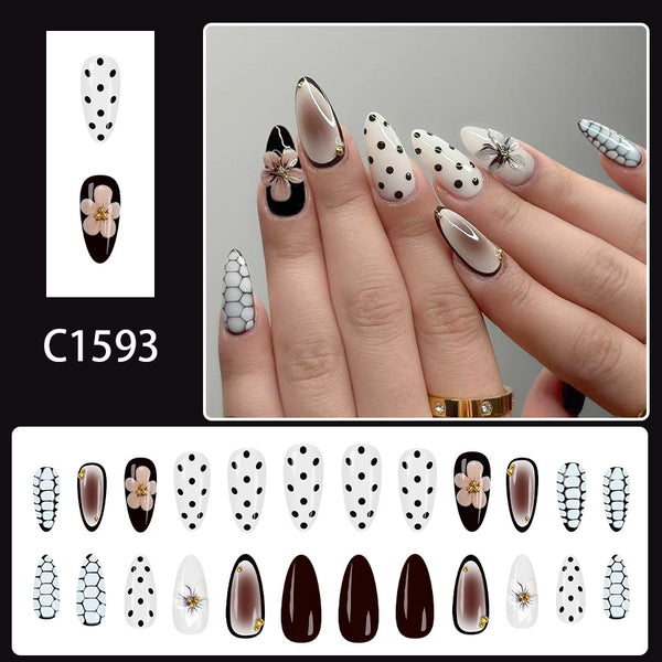 12 Sizes-24 Pcs Press On Nails C1593