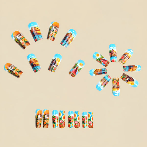 12 Sizes-24 Pcs Press On Nails Y1033