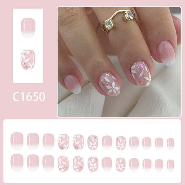 12 Sizes-24 Pcs Press On Nails C1650