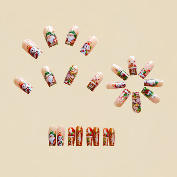 12 Sizes-24 Pcs Press On Nails Y1209