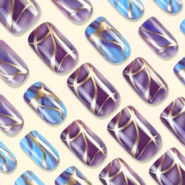 12 Sizes-24 Pcs Press On Nails Y191
