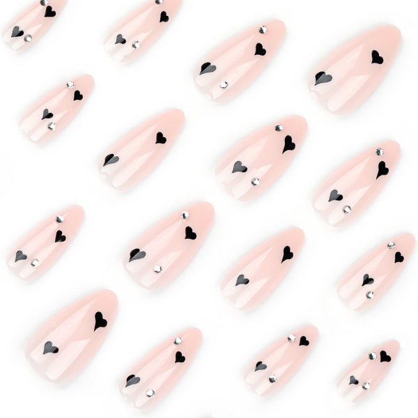 Almond Glossy Long Pink Press on Nails