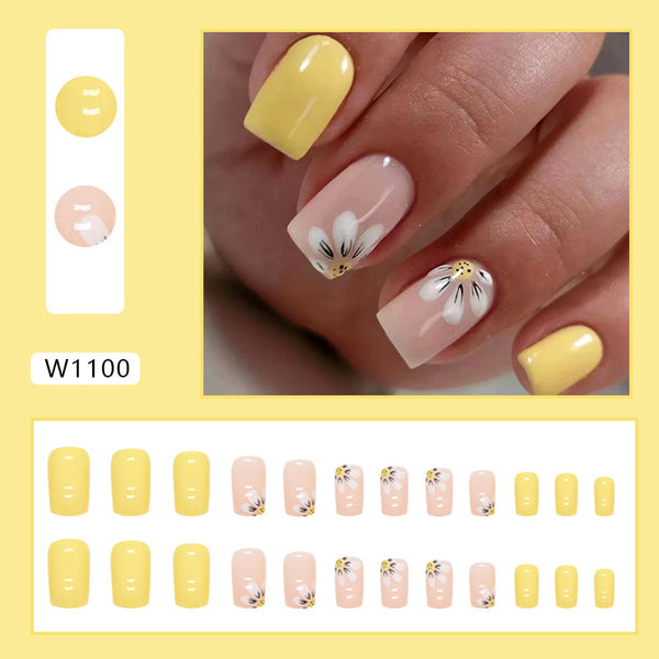 12 Sizes-24 Pcs Press On Nails W1100