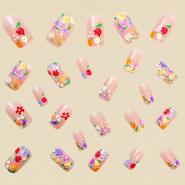 12 Sizes-24 Pcs Press On Nails Y655