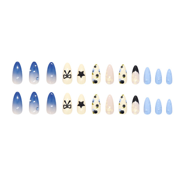 12 Sizes-24 Pcs Press On Nails Z1133