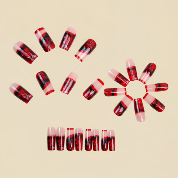 12 Sizes-24 Pcs Press On Nails Y1722