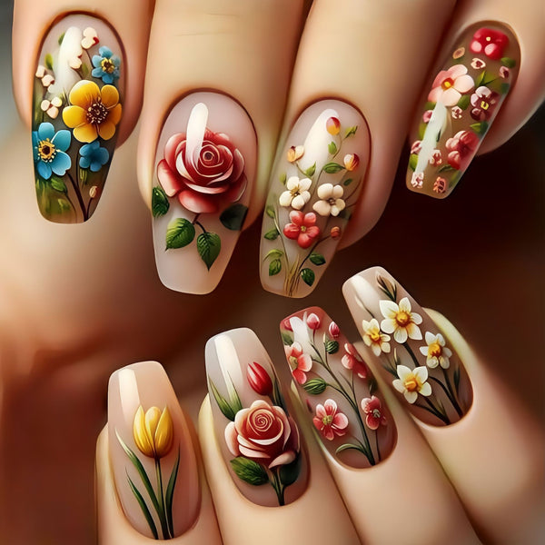 12 Sizes-24 Pcs Press On Nails Y583