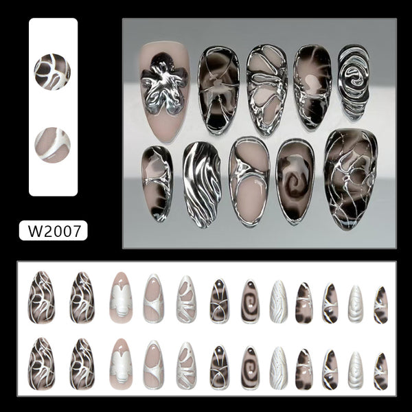 12 Sizes-24 Pcs Press On Nails W2007