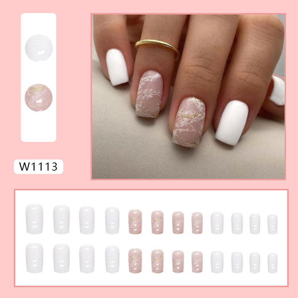 12 Sizes-24 Pcs Press On Nails W1113