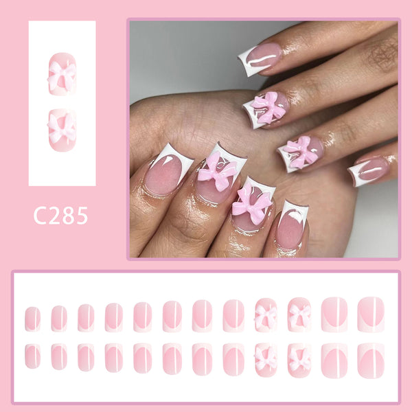12 Sizes-24 Pcs Press On Nails C285