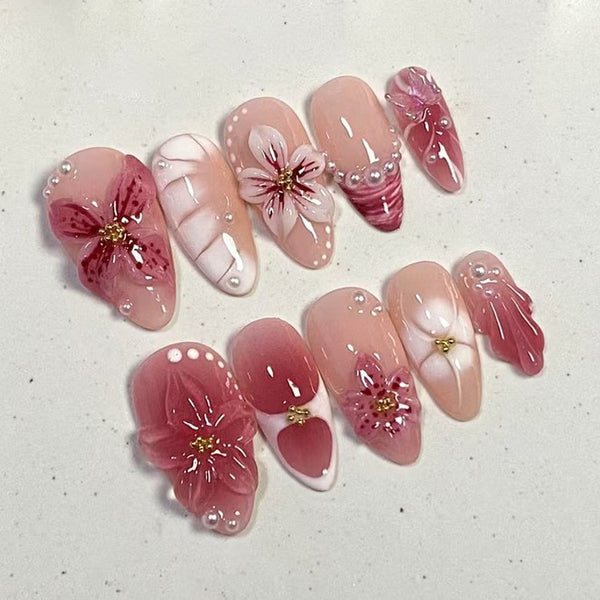 12 Sizes-24 Pcs Press On Nails T332