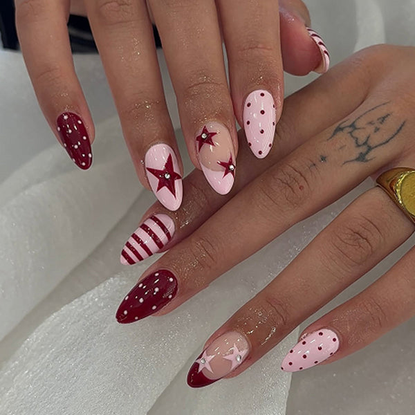12 Sizes-24 Pcs Press On Nails JP4381