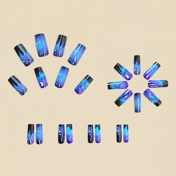 12 Sizes-24 Pcs Press On Nails Y410