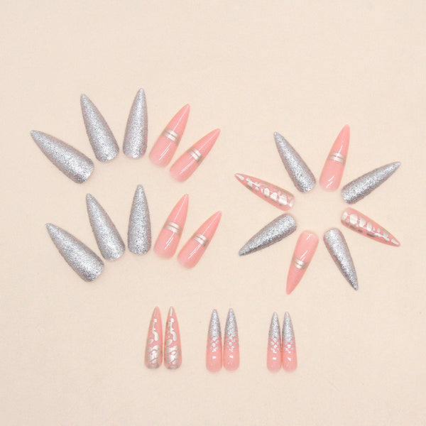 12 Sizes-24 Pcs Press On Nails W764