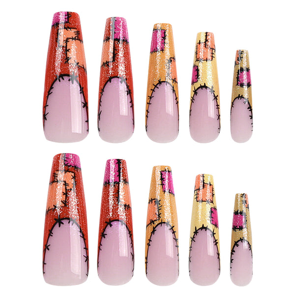 12 Sizes-24 Pcs Press On Nails JP3058