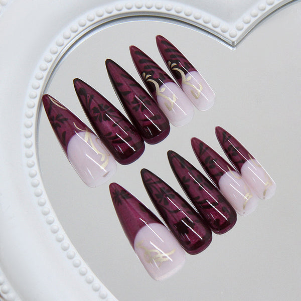 12 Sizes-24 Pcs Press On Nails W2112