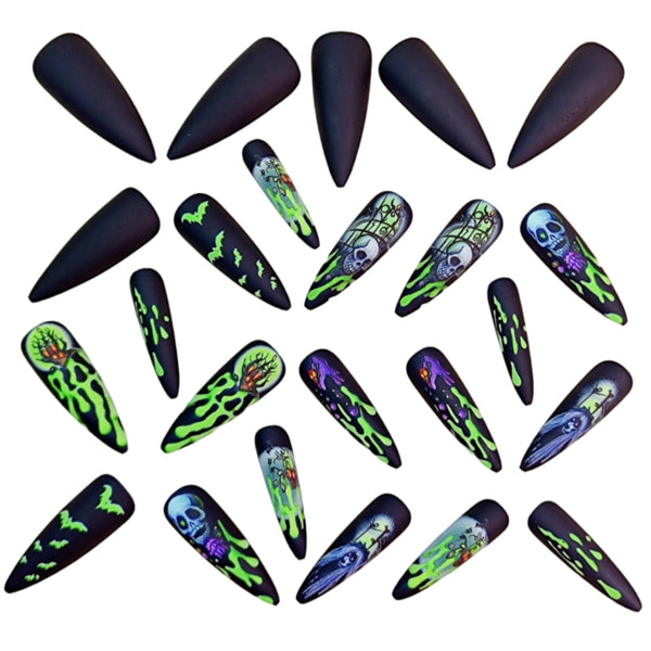 12 Sizes-24 Pcs Press On Nails Y1056