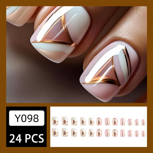 12 Sizes-24 Pcs Press On Nails Y098