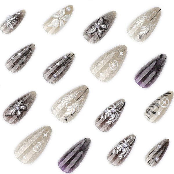 12 Sizes-24 Pcs Press On Nails JP4119