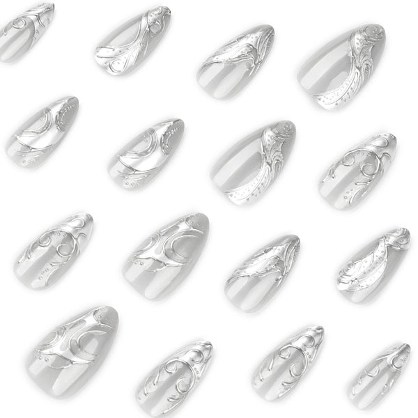 12 Sizes-24 Pcs Press On Nails JP3998