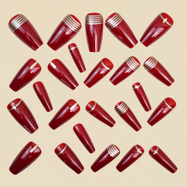 12 Sizes-24 Pcs Press On Nails Y1494