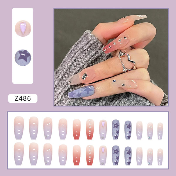 12 Sizes-24 Pcs Press On Nails Z486