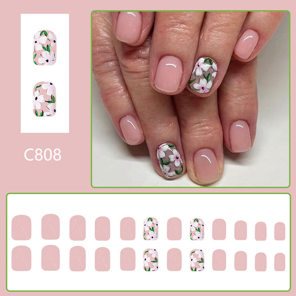 12 Sizes-24 Pcs Press On Nails C808