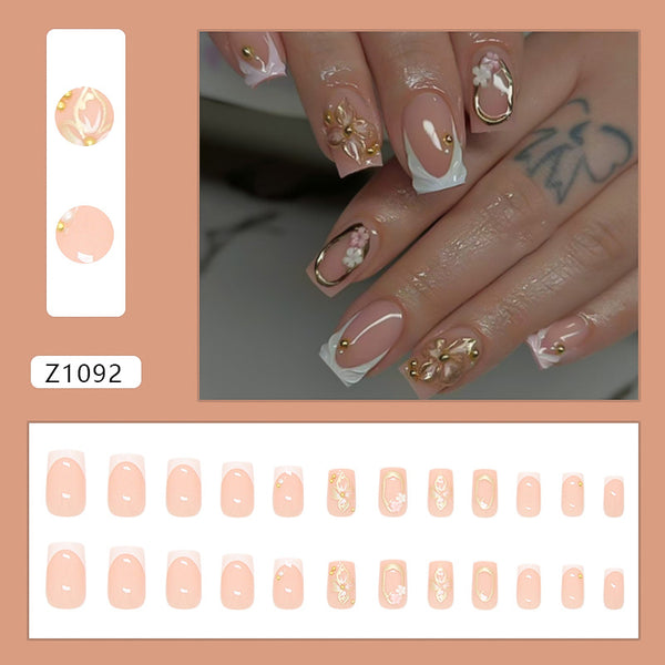 12 Sizes-24 Pcs Press On Nails Z1092