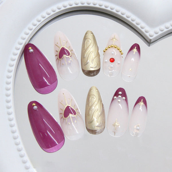 12 Sizes-24 Pcs Press On Nails Z1055