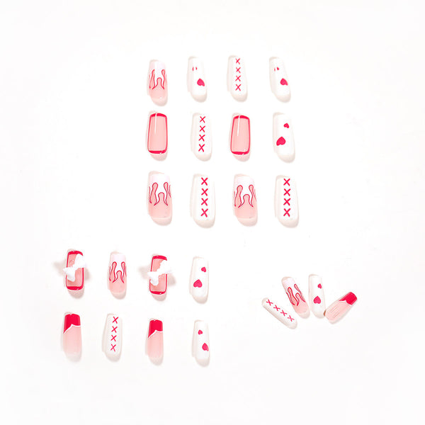 12 Sizes-24 Pcs Press On Nails JP1195