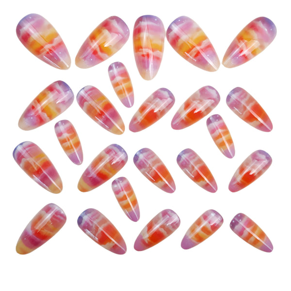12 Sizes-24 Pcs Press On Nails Y1658