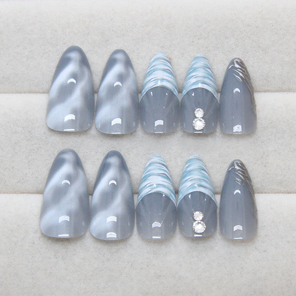 12 Sizes-24 Pcs Press On Nails Z996