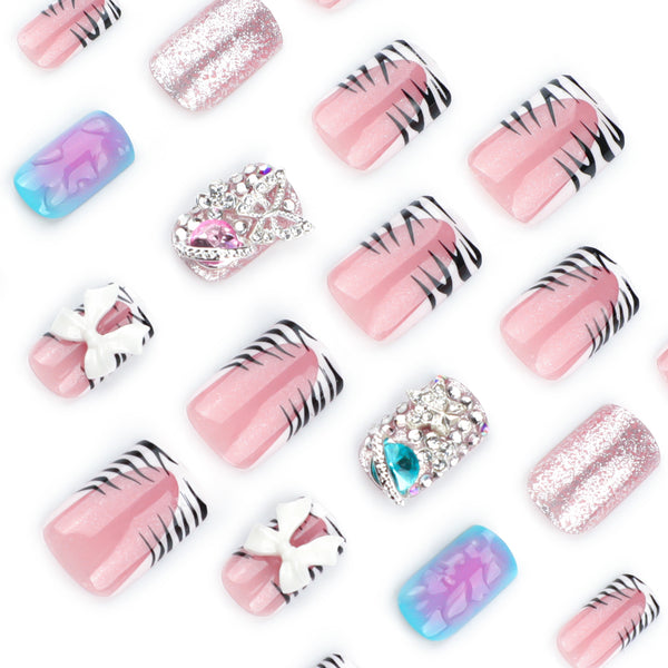 12 Sizes-24 Pcs Press On Nails JP3654