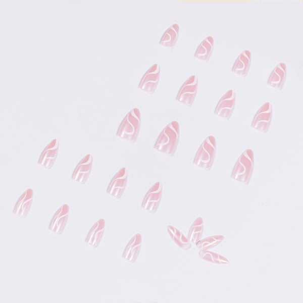 12 Sizes-24 Pcs Press On Nails JP1070
